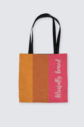 Inia Color Block Large Suede Tote Bag